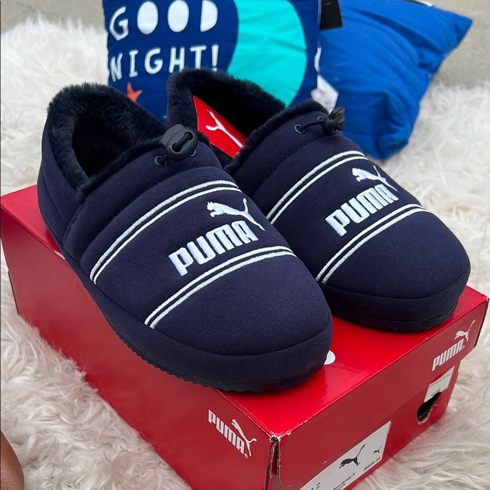 Puma Midnight Blue Cozy Slippers - TIFF Mocc Jersey Jr- size 5 and 7